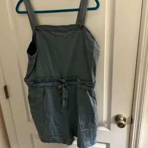American Eagle Denim Ruffle Romper